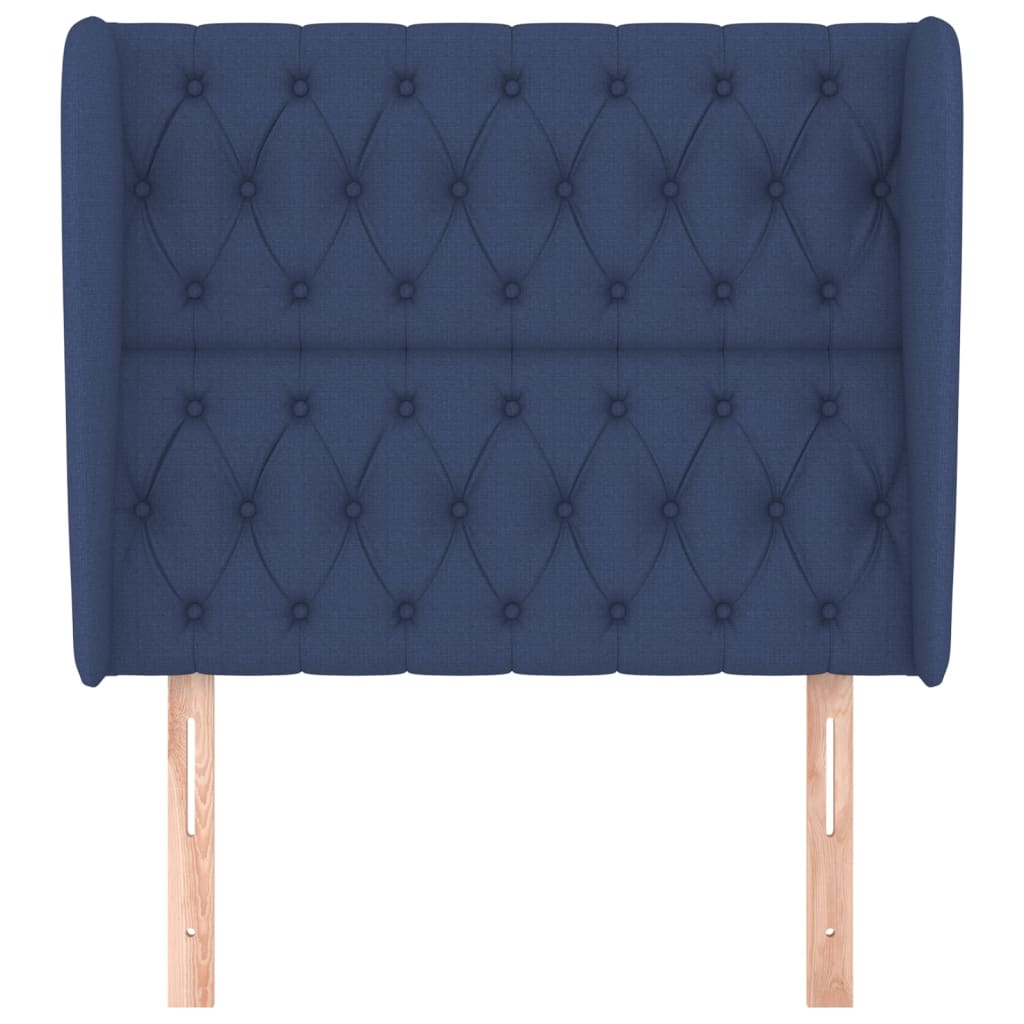 Testiera ad Orecchio Blu 93x23x118/128 cm in Tessuto