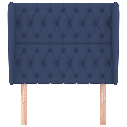 Testiera ad Orecchio Blu 93x23x118/128 cm in Tessuto
