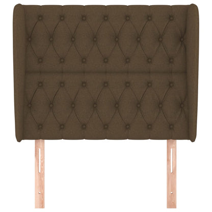 Testiera ad Orecchio Marrone Scuro 103x23x118/128 cm in Tessuto
