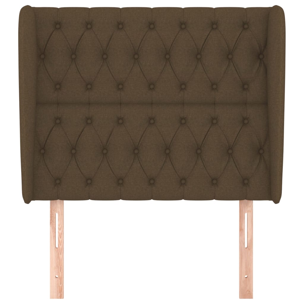 Testiera ad Orecchio Marrone Scuro 103x23x118/128 cm in Tessuto