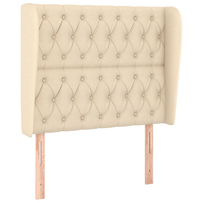 Testiera ad Orecchio Crema 103x23x118/128 cm in Tessuto