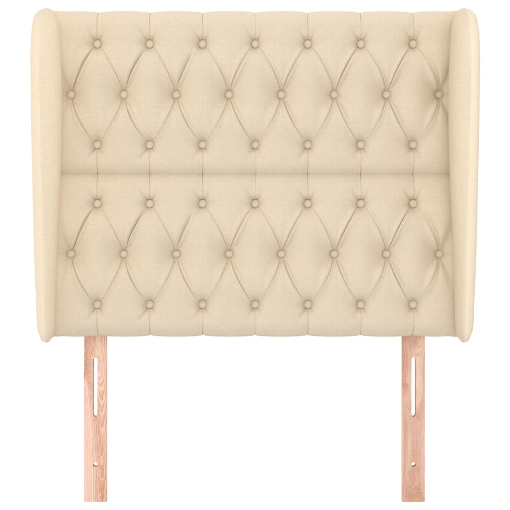 Testiera ad Orecchio Crema 103x23x118/128 cm in Tessuto