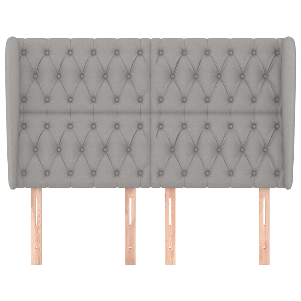Testiera ad Orecchio Grigio Chiaro 147x23x118/128 cm in Tessuto