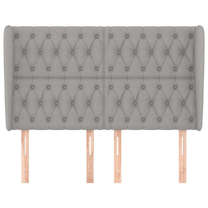 Testiera ad Orecchio Grigio Chiaro 147x23x118/128 cm in Tessuto