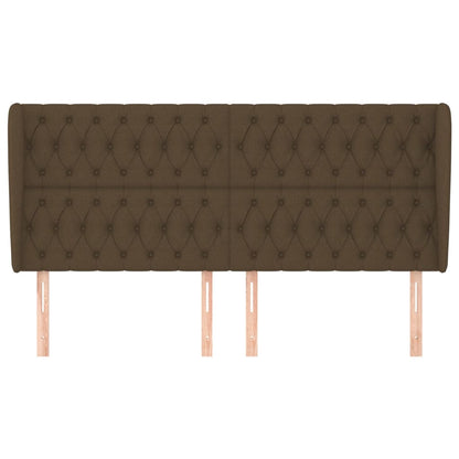 Testiera ad Orecchio Marrone Scuro 183x23x118/128 cm in Tessuto