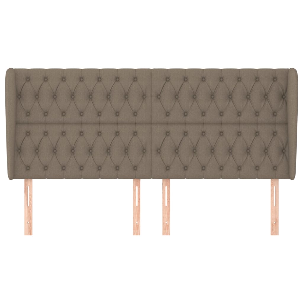 Testiera ad Orecchio Tortora 203x23x118/128 cm in Tessuto