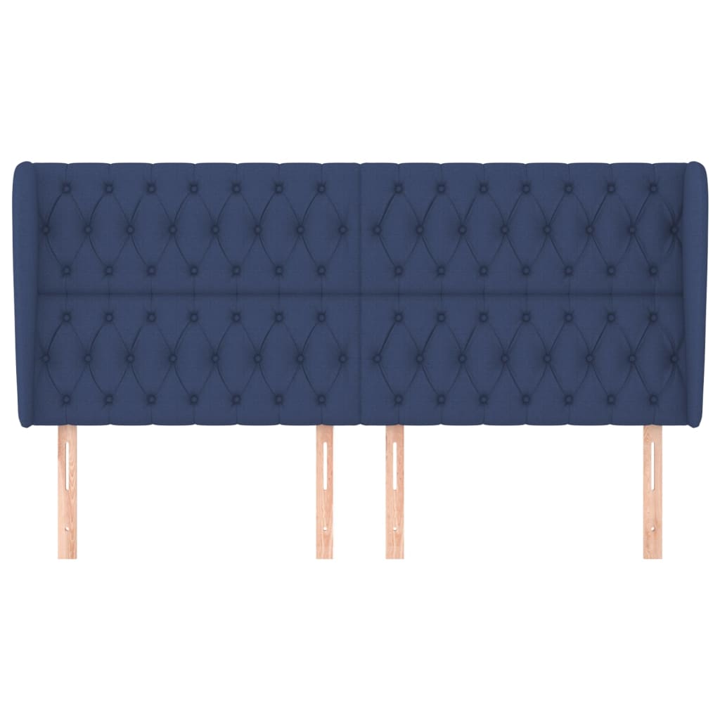 Testiera ad Orecchio Blu 203x23x118/128 cm in Tessuto