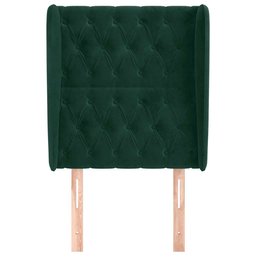 Testiera ad Orecchio Verde Scuro 83x23x118/128 cm in Velluto