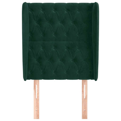 Testiera ad Orecchio Verde Scuro 83x23x118/128 cm in Velluto