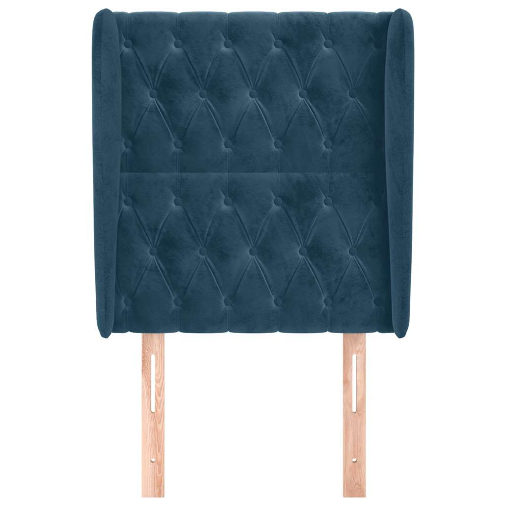 Testiera ad Orecchio Blu Scuro 83x23x118/128 cm in Velluto
