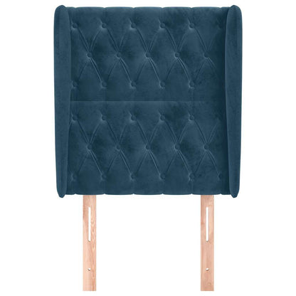 Testiera ad Orecchio Blu Scuro 83x23x118/128 cm in Velluto
