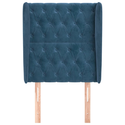 Testiera ad Orecchio Blu Scuro 83x23x118/128 cm in Velluto