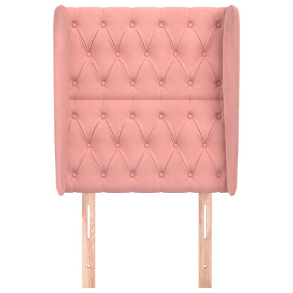 Testiera ad Orecchio Rosa 83x23x118/128 cm in Velluto