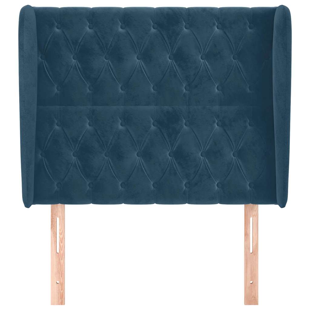 Testiera ad Orecchio Blu Scuro 93x23x118/128 cm in Velluto