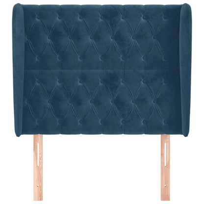 Testiera ad Orecchio Blu Scuro 93x23x118/128 cm in Velluto