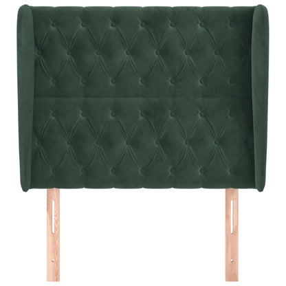 Testiera ad Orecchio Verde Scuro 103x23x118/128cm in Velluto