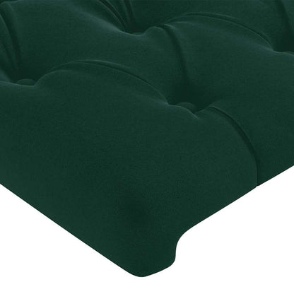 Testiera ad Orecchio Verde Scuro 103x23x118/128cm in Velluto