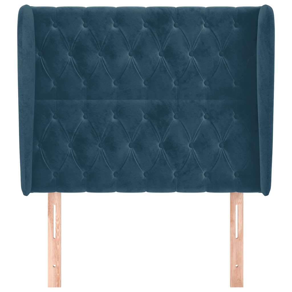 Testiera ad Orecchio Blu Scuro 103x23x118/128 cm in Velluto