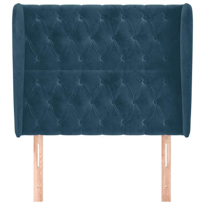 Testiera ad Orecchio Blu Scuro 103x23x118/128 cm in Velluto