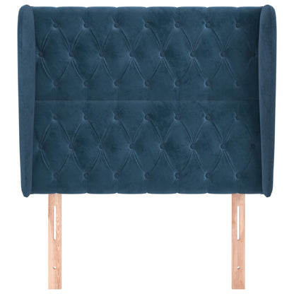 Testiera ad Orecchio Blu Scuro 103x23x118/128 cm in Velluto