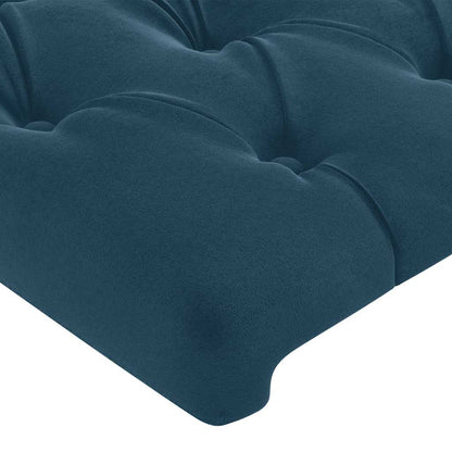 Testiera ad Orecchio Blu Scuro 103x23x118/128 cm in Velluto