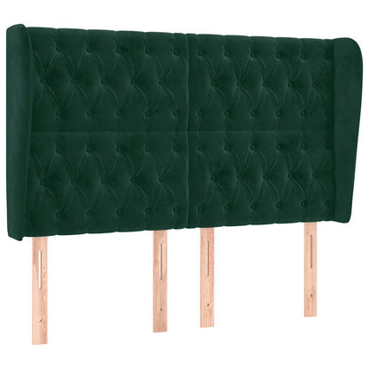 Testiera ad Orecchio Verde Scuro 147x23x118/128cm in Velluto