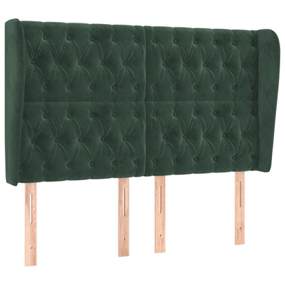 Testiera ad Orecchio Verde Scuro 147x23x118/128cm in Velluto