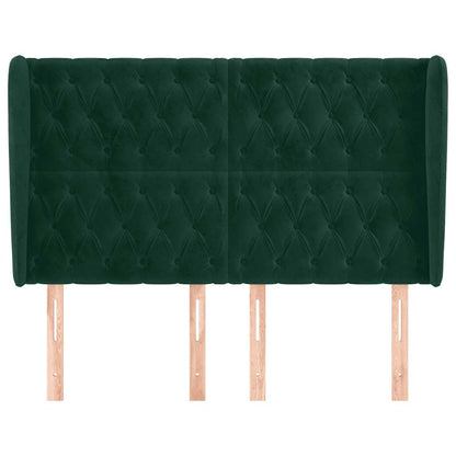 Testiera ad Orecchio Verde Scuro 147x23x118/128cm in Velluto