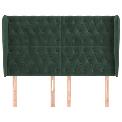 Testiera ad Orecchio Verde Scuro 147x23x118/128cm in Velluto