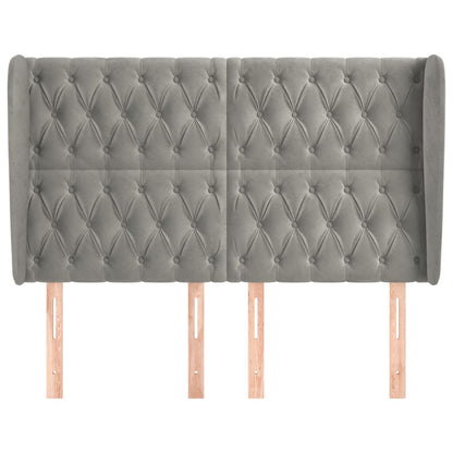 Testiera ad Orecchio Grigio Chiaro 163x23x118/128 cm in Velluto