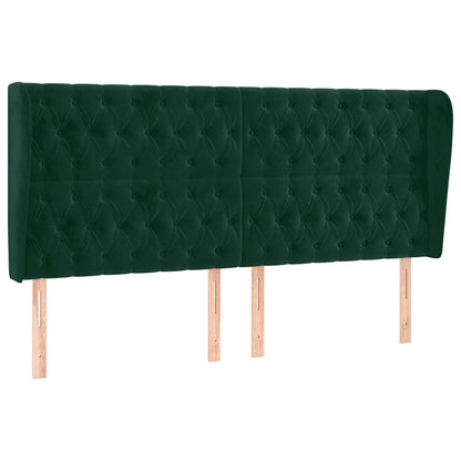 Testiera ad Orecchio Verde Scuro 183x23x118/128cm in Velluto