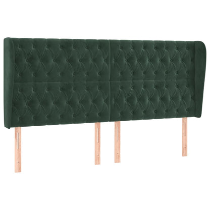 Testiera ad Orecchio Verde Scuro 183x23x118/128cm in Velluto
