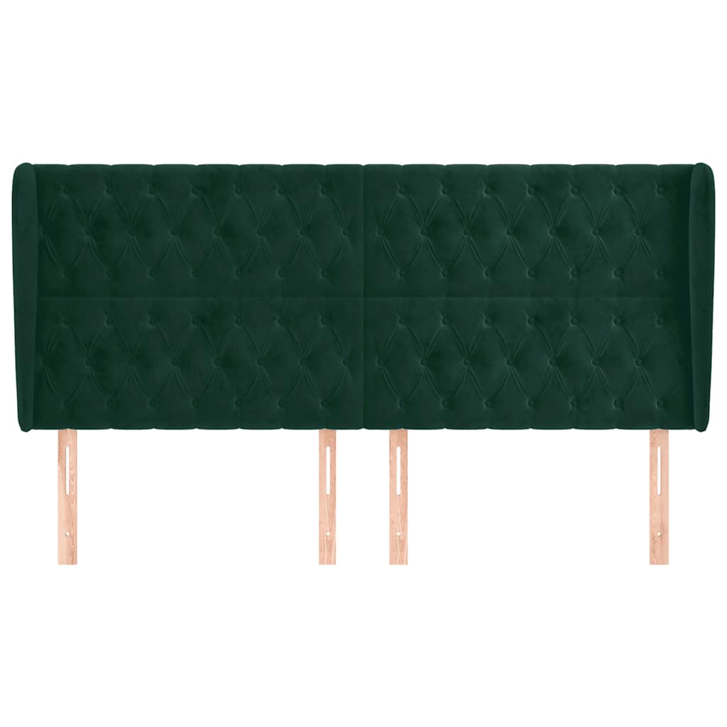 Testiera ad Orecchio Verde Scuro 183x23x118/128cm in Velluto
