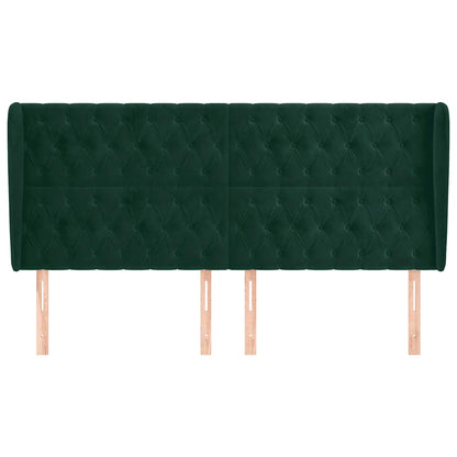 Testiera ad Orecchio Verde Scuro 183x23x118/128cm in Velluto