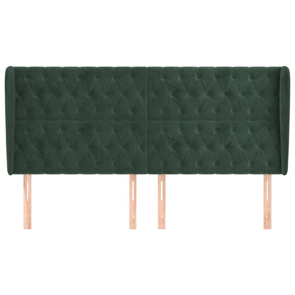 Testiera ad Orecchio Verde Scuro 183x23x118/128cm in Velluto