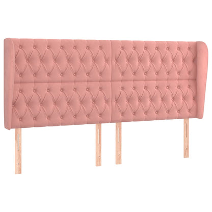Testiera ad Orecchio Rosa 183x23x118/128 cm in Velluto