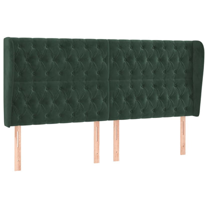 Testiera ad Orecchio Verde Scuro 203x23x118/128cm in Velluto