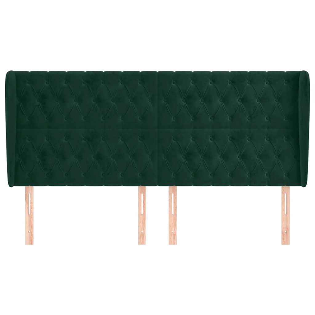 Testiera ad Orecchio Verde Scuro 203x23x118/128cm in Velluto