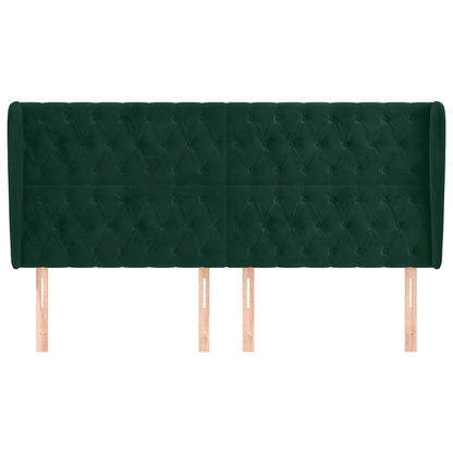 Testiera ad Orecchio Verde Scuro 203x23x118/128cm in Velluto