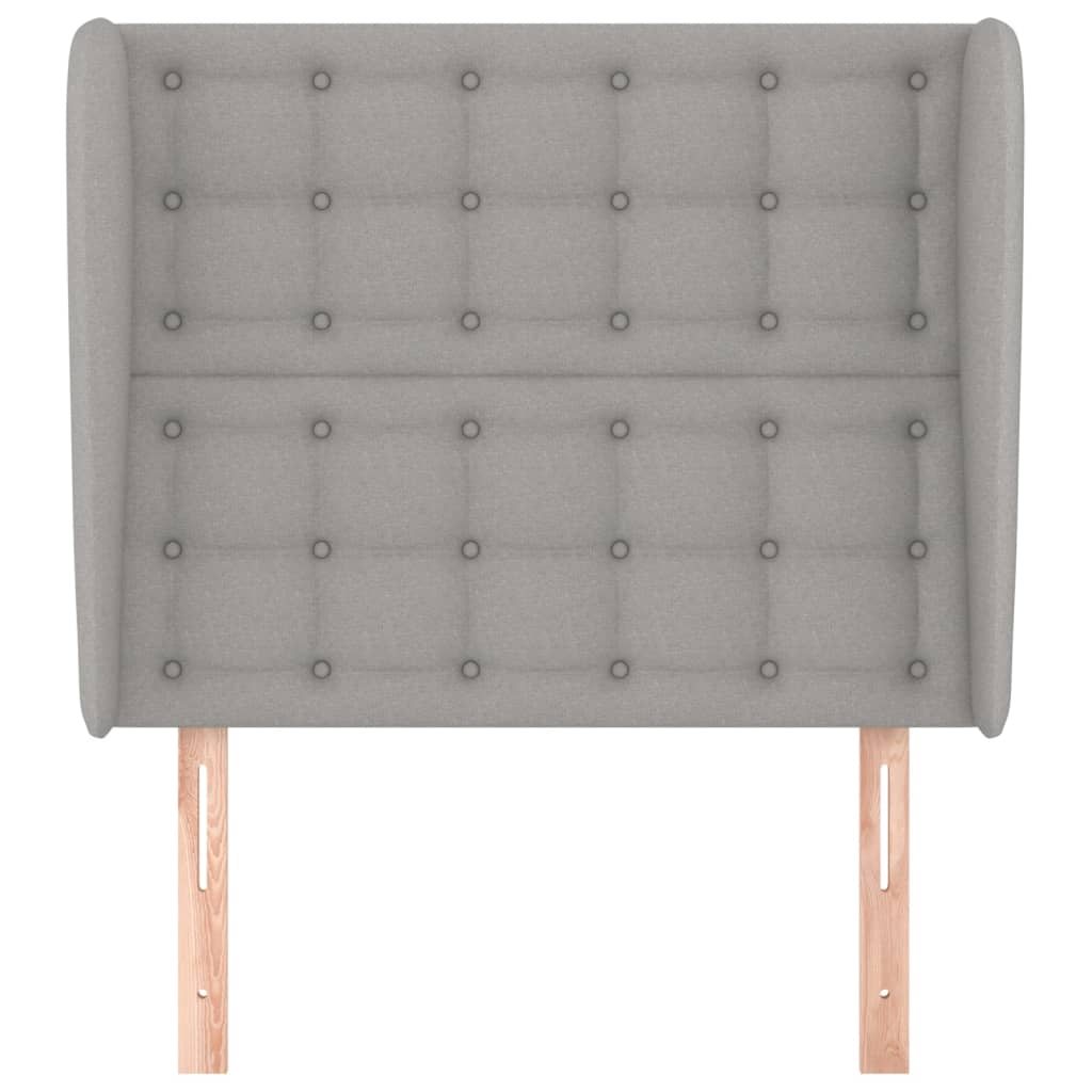 Testiera ad Orecchio Grigio Chiaro 83x23x118/128 cm in Tessuto