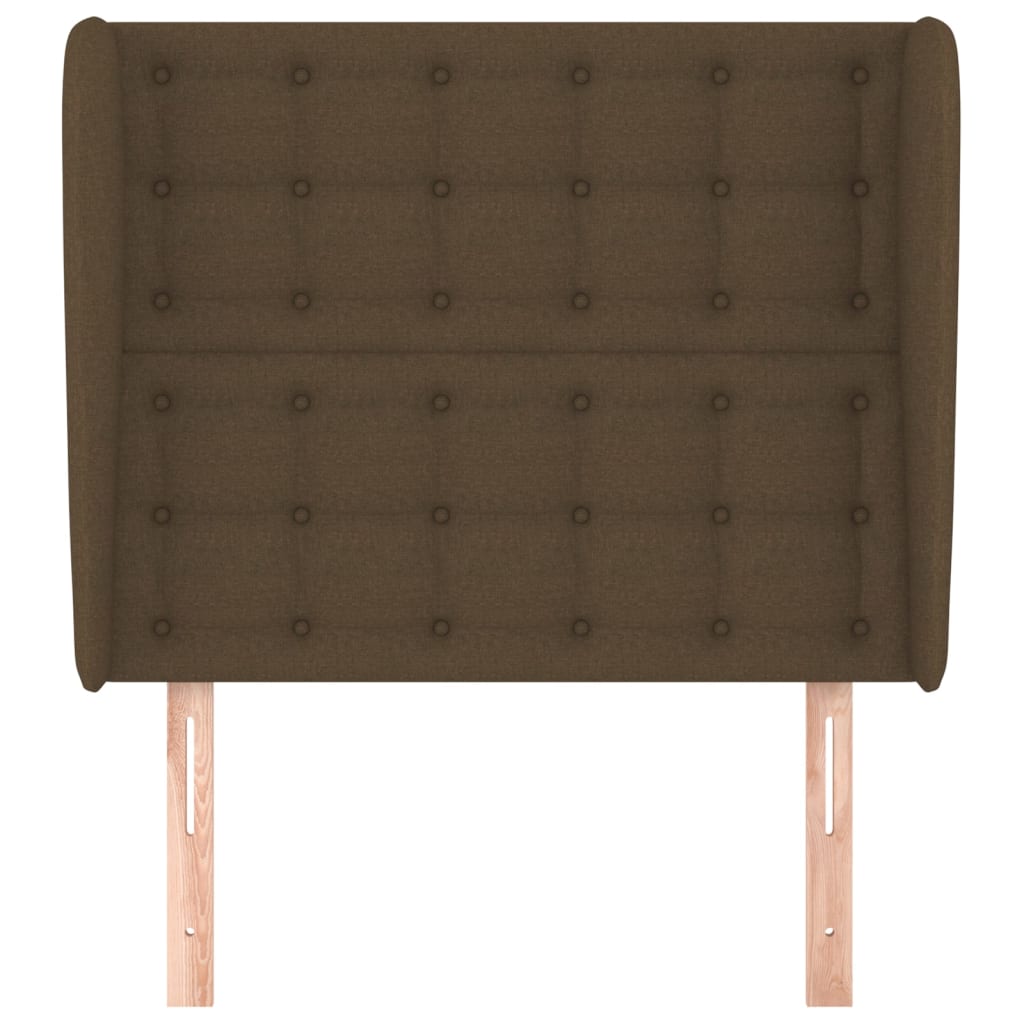 Testiera ad Orecchio Marrone Scuro 83x23x118/128 cm in Tessuto