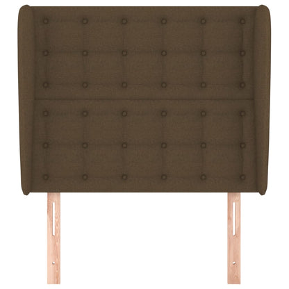 Testiera ad Orecchio Marrone Scuro 83x23x118/128 cm in Tessuto