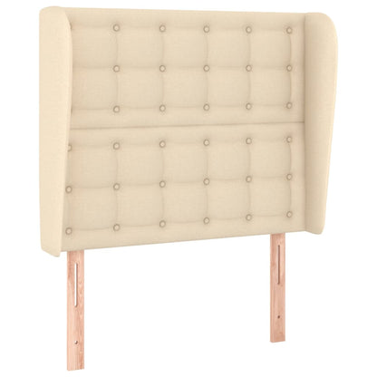 Testiera ad Orecchio Crema 83x23x118/128 cm in Tessuto