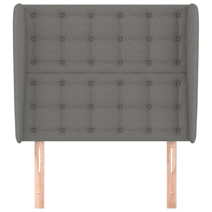 Testiera ad Orecchio Grigio Scuro 93x23x118/128 cm in Tessuto