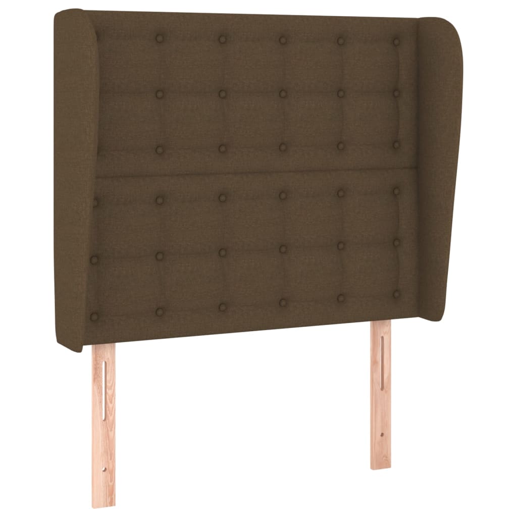Testiera ad Orecchio Marrone Scuro 93x23x118/128 cm in Tessuto