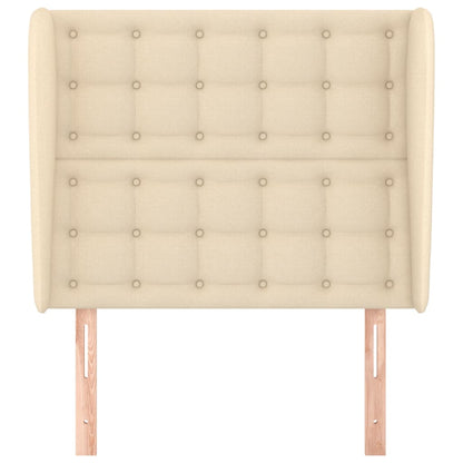Testiera ad Orecchio Crema 93x23x118/128 cm in Tessuto