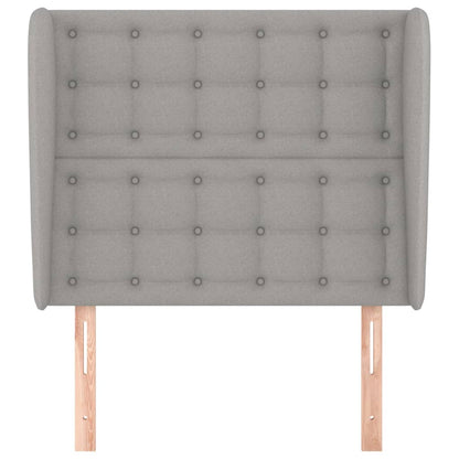 Testiera ad Orecchio Grigio Chiaro 103x23x118/128 cm in Tessuto