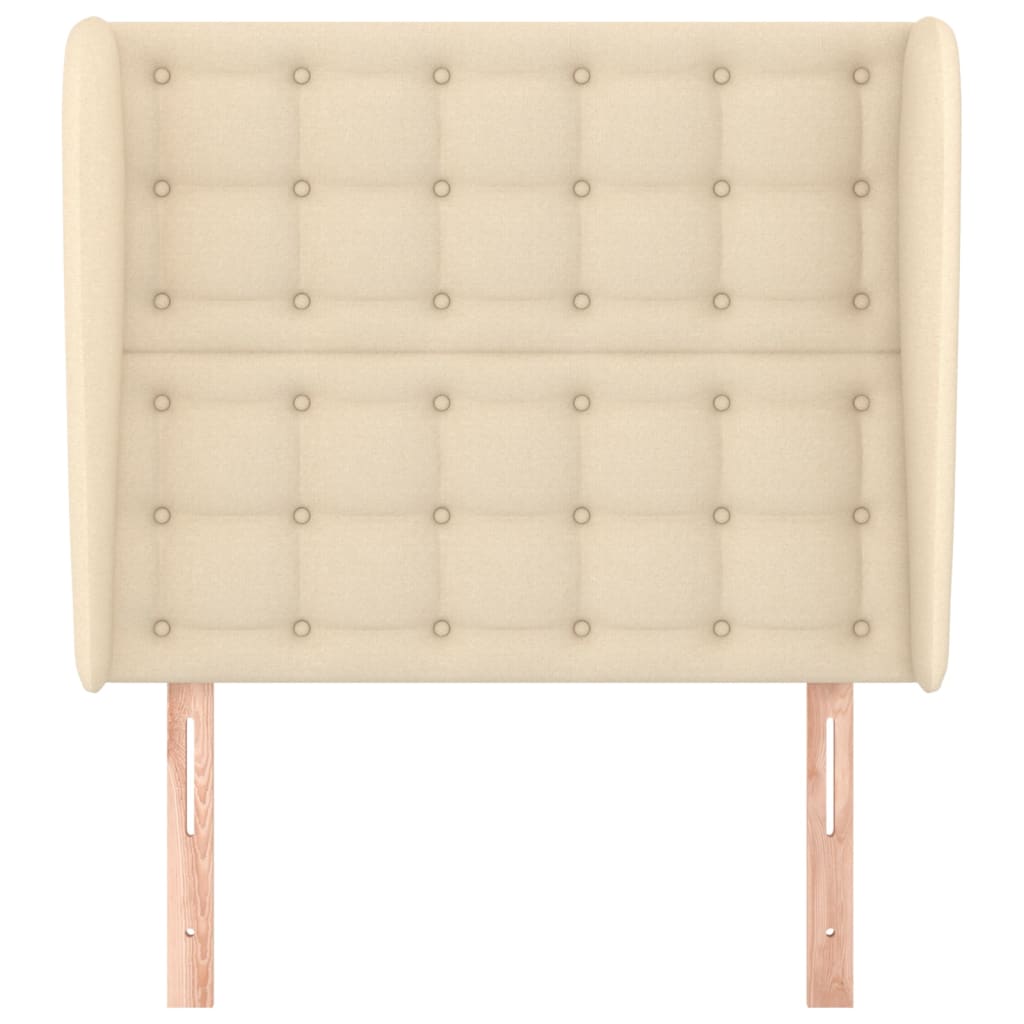 Testiera ad Orecchio Crema 103x23x118/128 cm in Tessuto