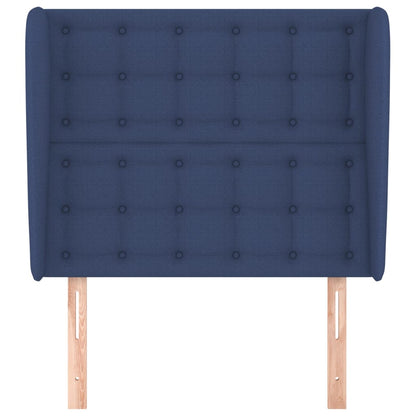 Testiera ad Orecchio Blu 103x23x118/128 cm in Tessuto