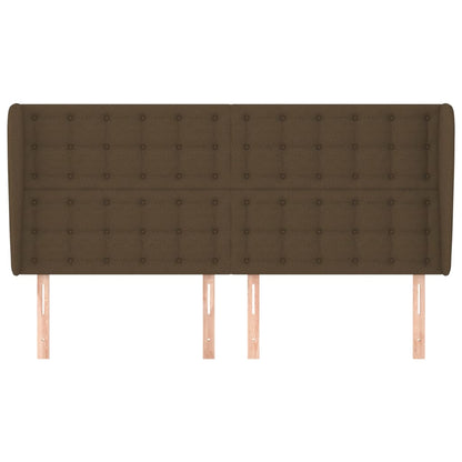 Testiera ad Orecchio Marrone Scuro 163x23x118/128 cm in Tessuto